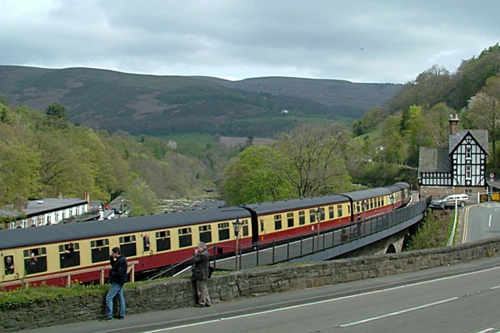 a large long train on a steel track