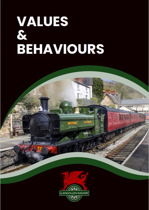 Front page of Llangollen Railway Values & Behaviours Policy Booklet