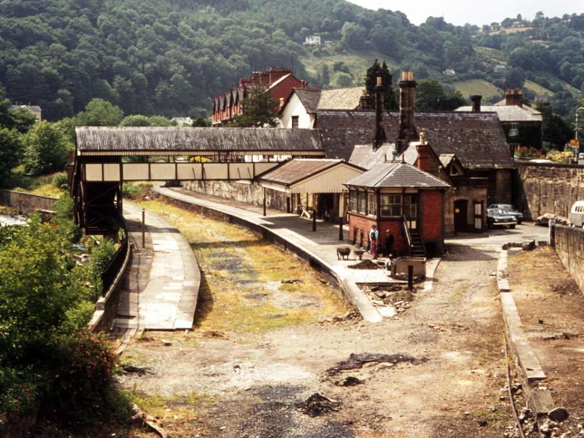 Llangollen Station in a state of decay after closure in the 1960's